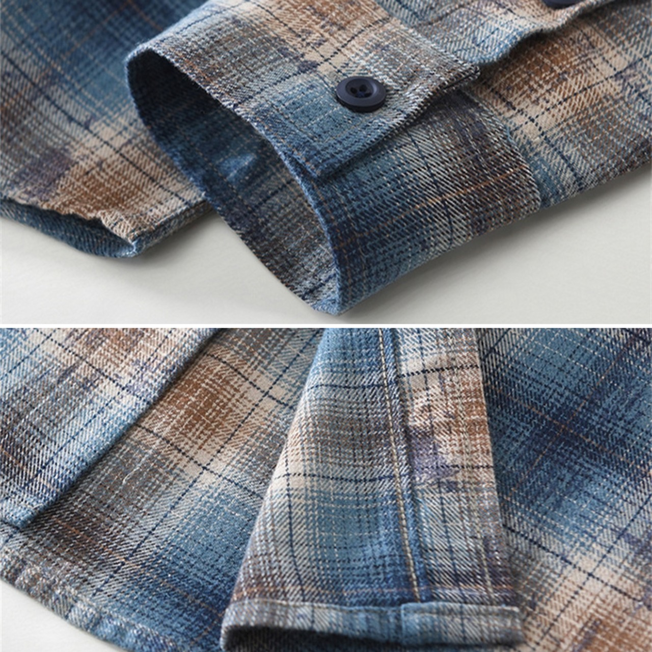 【M-3XL】Washed Check Long Sleeve Shirt / ウォッシュ チェック 長袖 シャツ