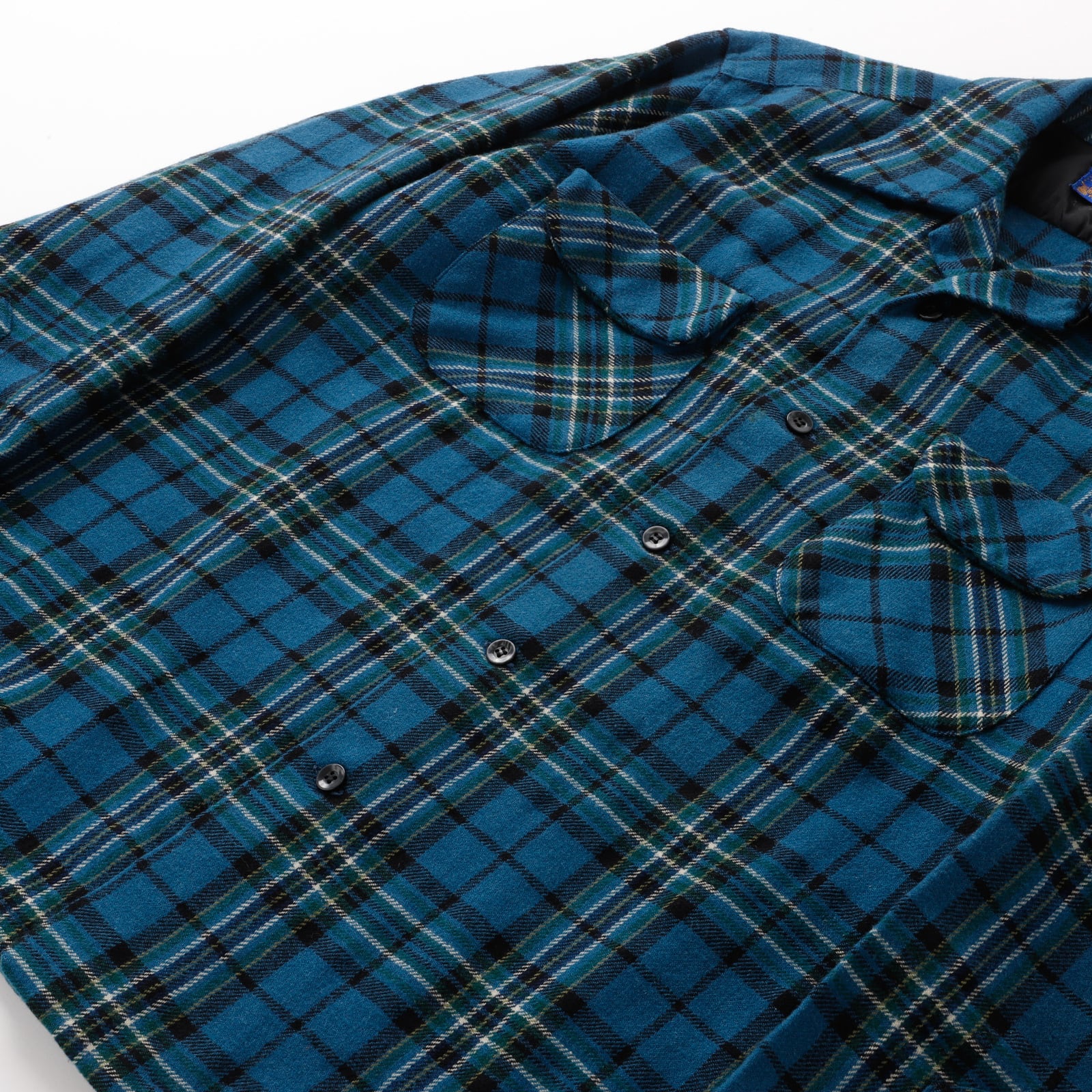 未使用】60s PENDLETON ombre check wool shirts made in USA dead