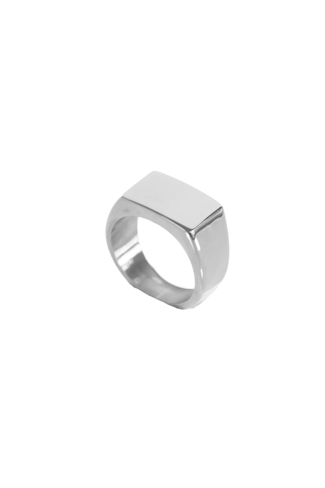 【half square signet ring】 / SILVER