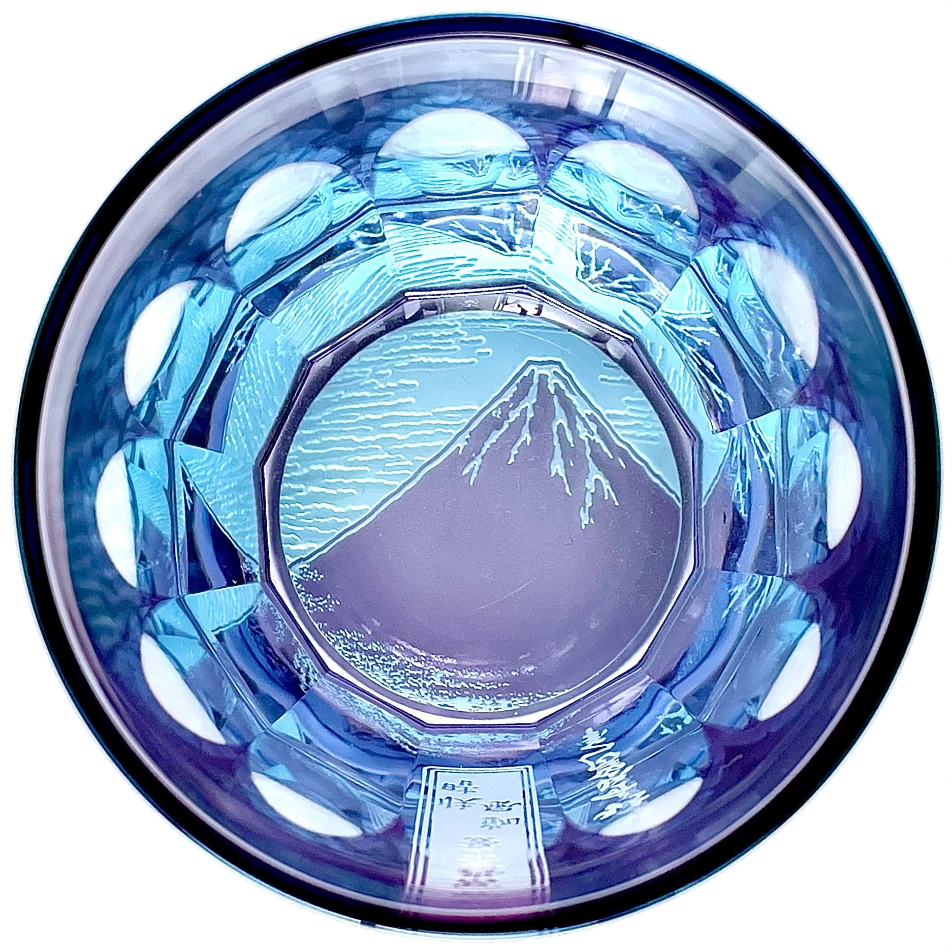 赤富士（金赤×ライトブルー）オールドサイズ | 椎名切子（GLASS-LAB