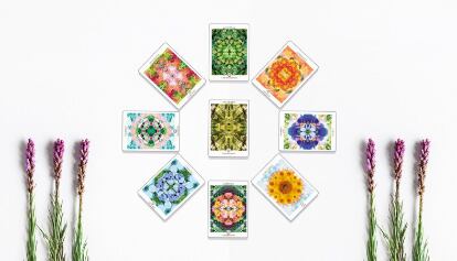 花曼荼羅 カード オリジナル巾着ポーチ付き Jffa日本フラワー風水協会