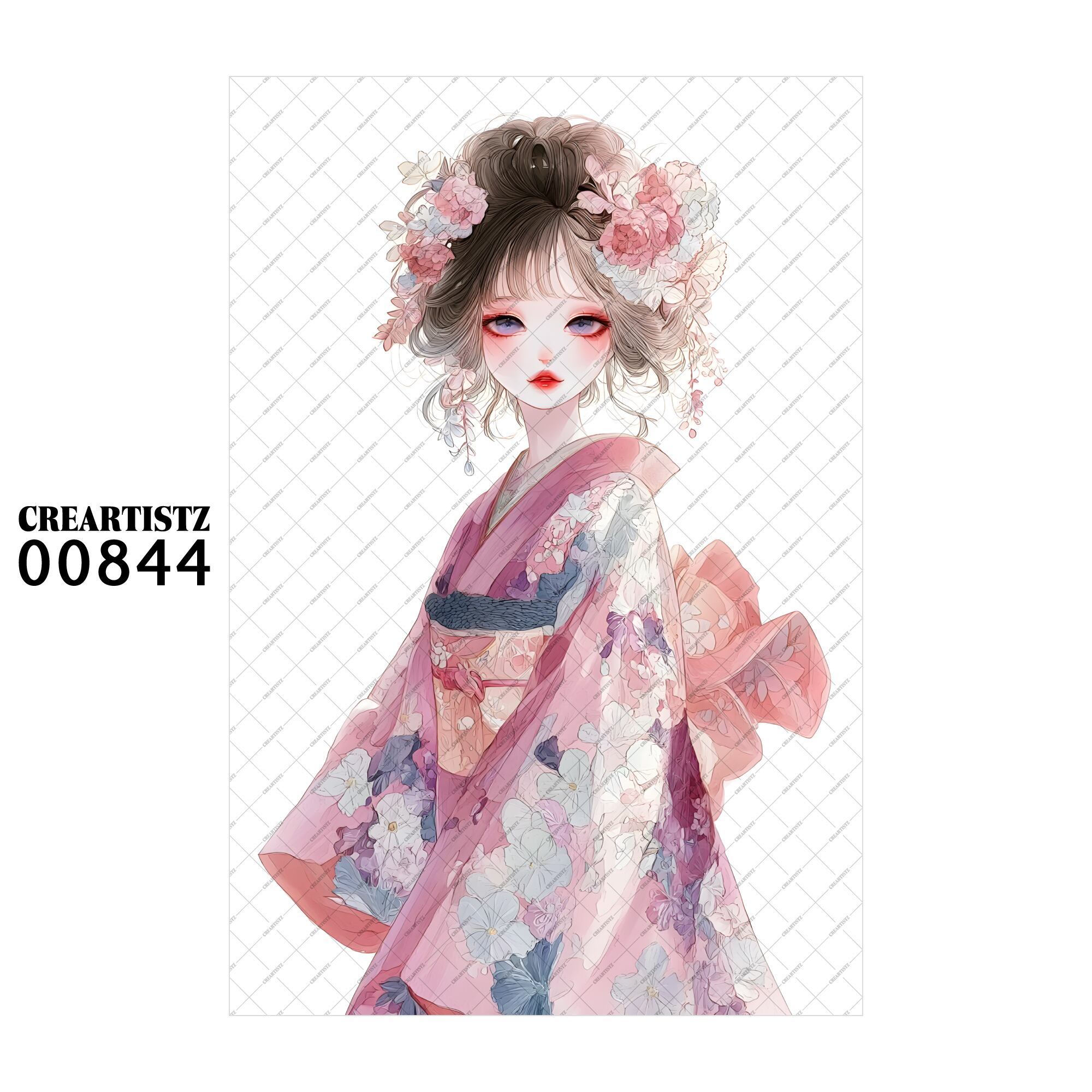 00844 ガール キュート オリジナル ペーパー/ステッカー 4枚セット CREARTISTZ