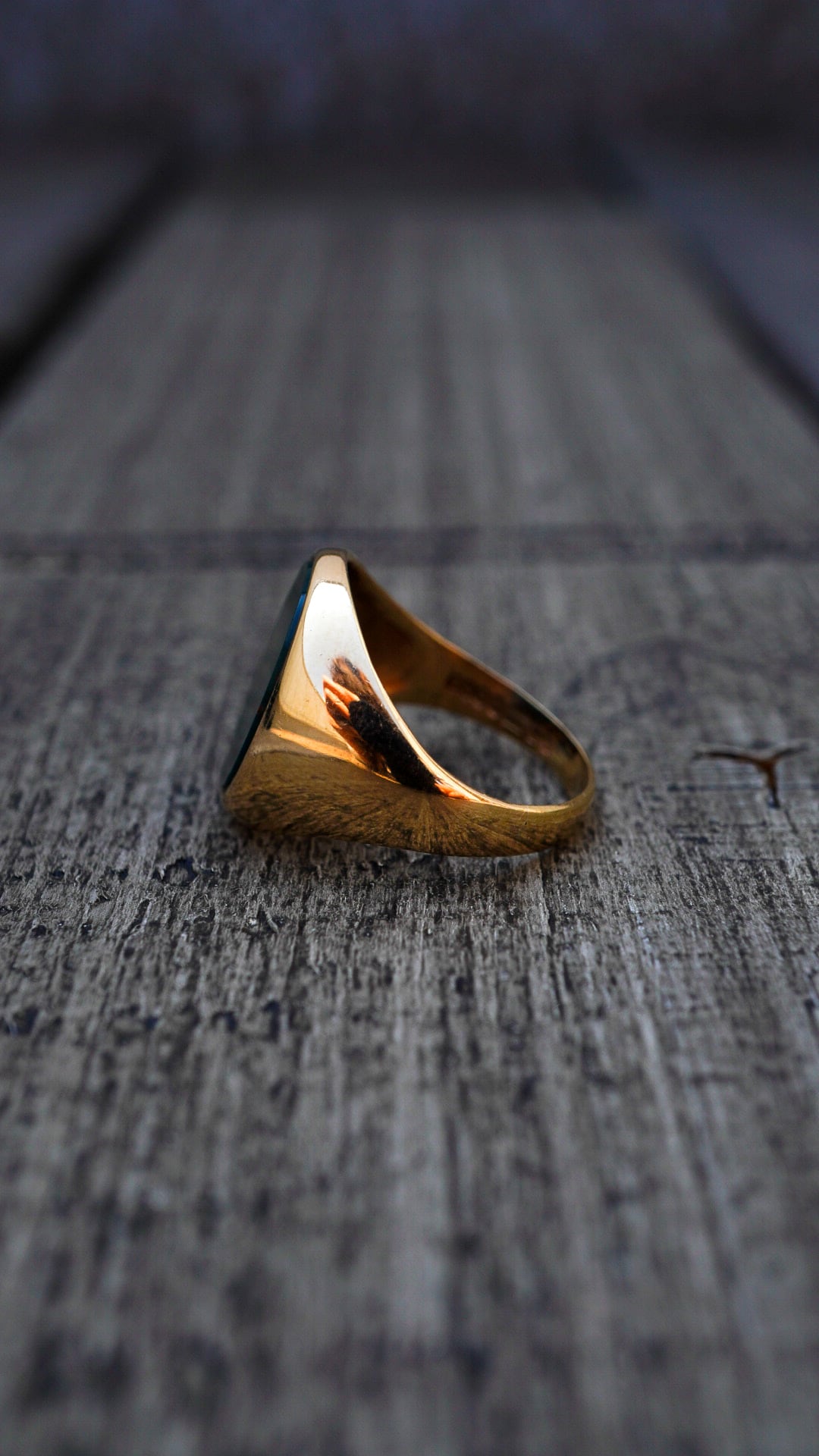1969】U.K. VINTAGE 9ct イエロー ゴールド シグネット リング 《9金 