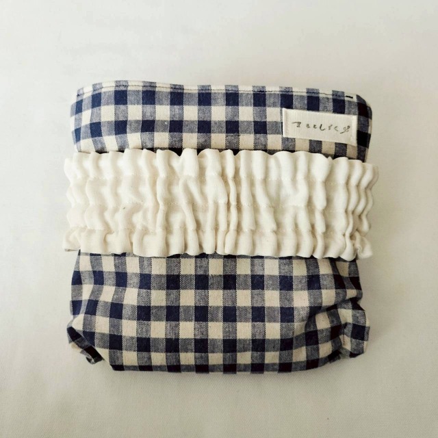 《リネンライクブルーチェック》布おむつカバー／ウォッシャブルタイプ