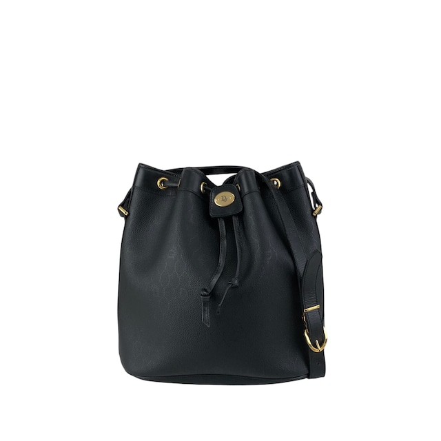 Christian Dior クリスチャン ディオール ショルダーバッグ ブラック ロゴ PVCレザー 巾着 vintage ヴィンテージ オールド amjphh
