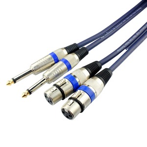【人気】キャノン変換ケーブル マイクケーブル モノラルフォン×2-XLR×2 XLRケーブル XLR to フォン オス-メス (3m)