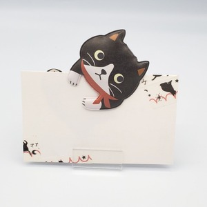 猫のマグネットクリップ(2)　黒白ハチワレ猫