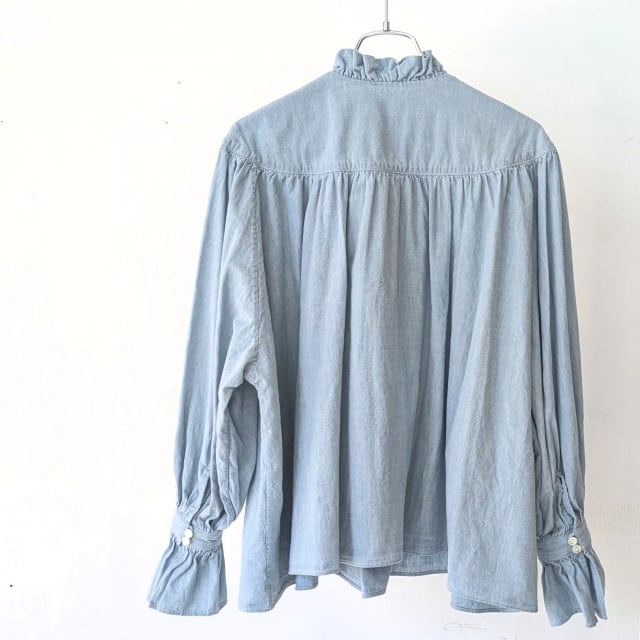 HAVERSACK 5OZシャンブレーフリルブラウス 5oz Chambray Frills Blouse