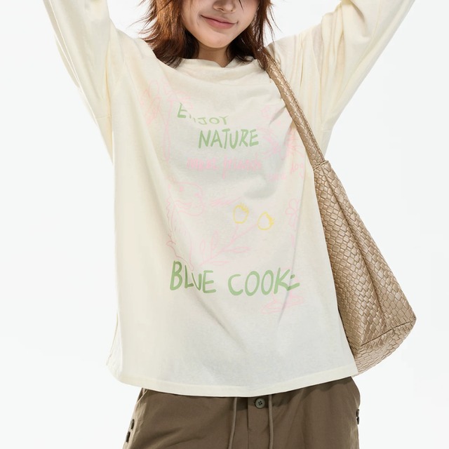 hand-drawn graphic long tee　ハンドドローインググラフィックロングティー　J2103
