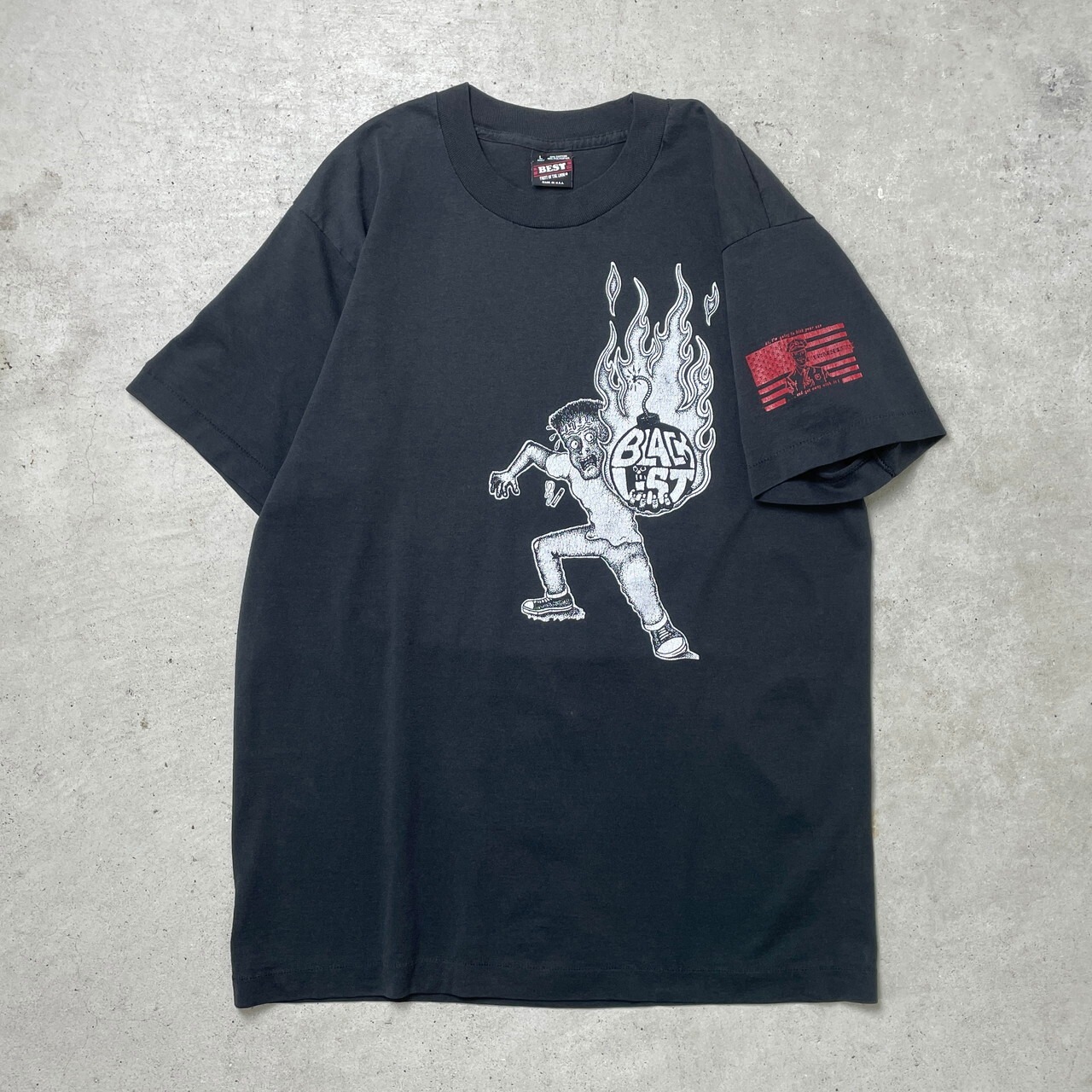 90年代 USA製 BLACKLIST プリントTシャツ メンズL 古着 90s シングル