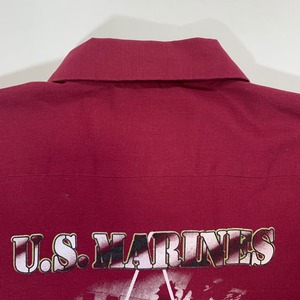 8667 RED KAP半袖シャツ アメリカ国旗 U.S MARINES  XL