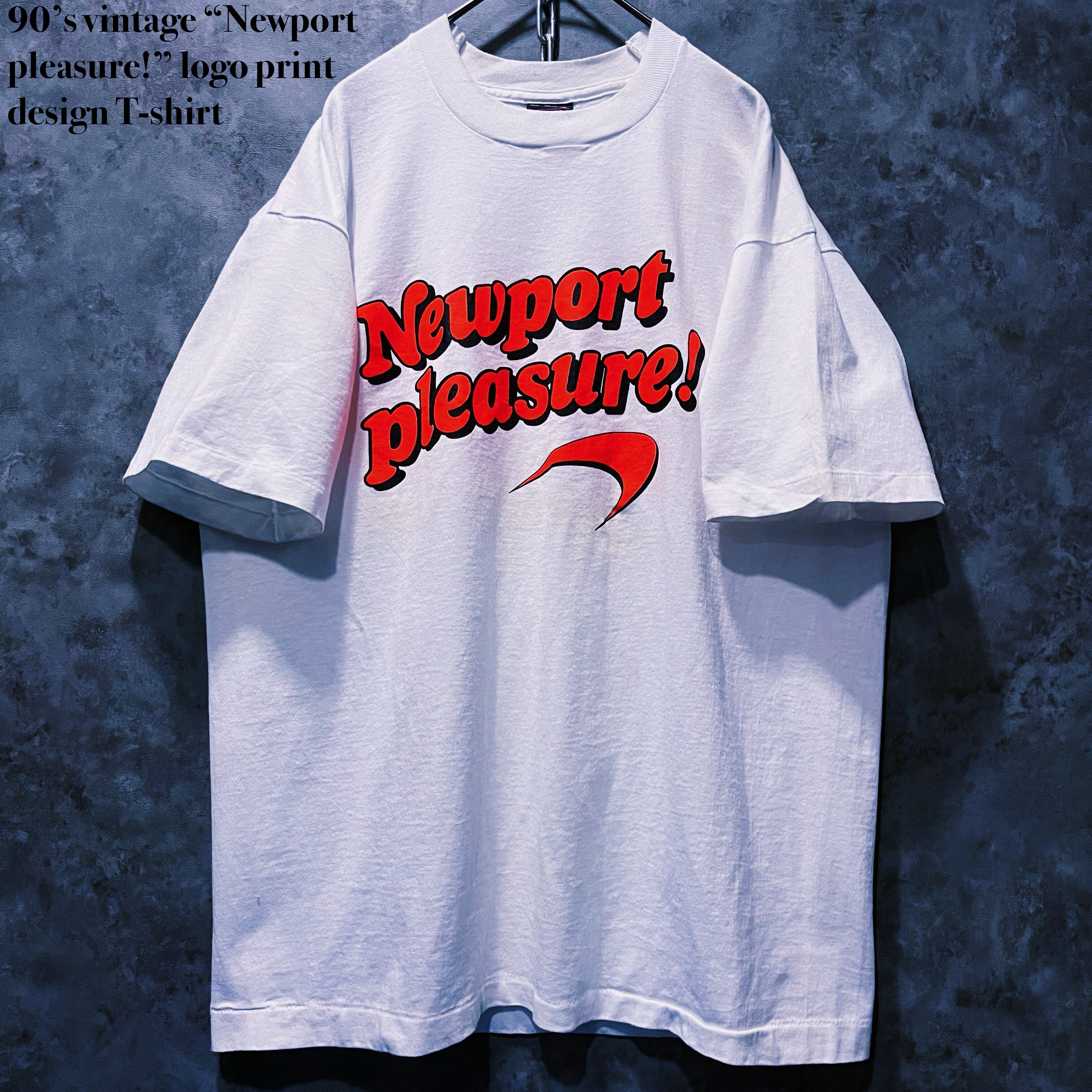 【doppio】90’s vintage “Newport pleasure!” logo print design T-shirt