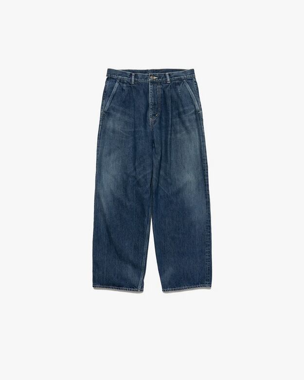 Graphpaper ダークブルー デニムGM211-40114B Graphpaper Selvage Denim Two Tuck Pants -DARK FADE- GU261-40061DB