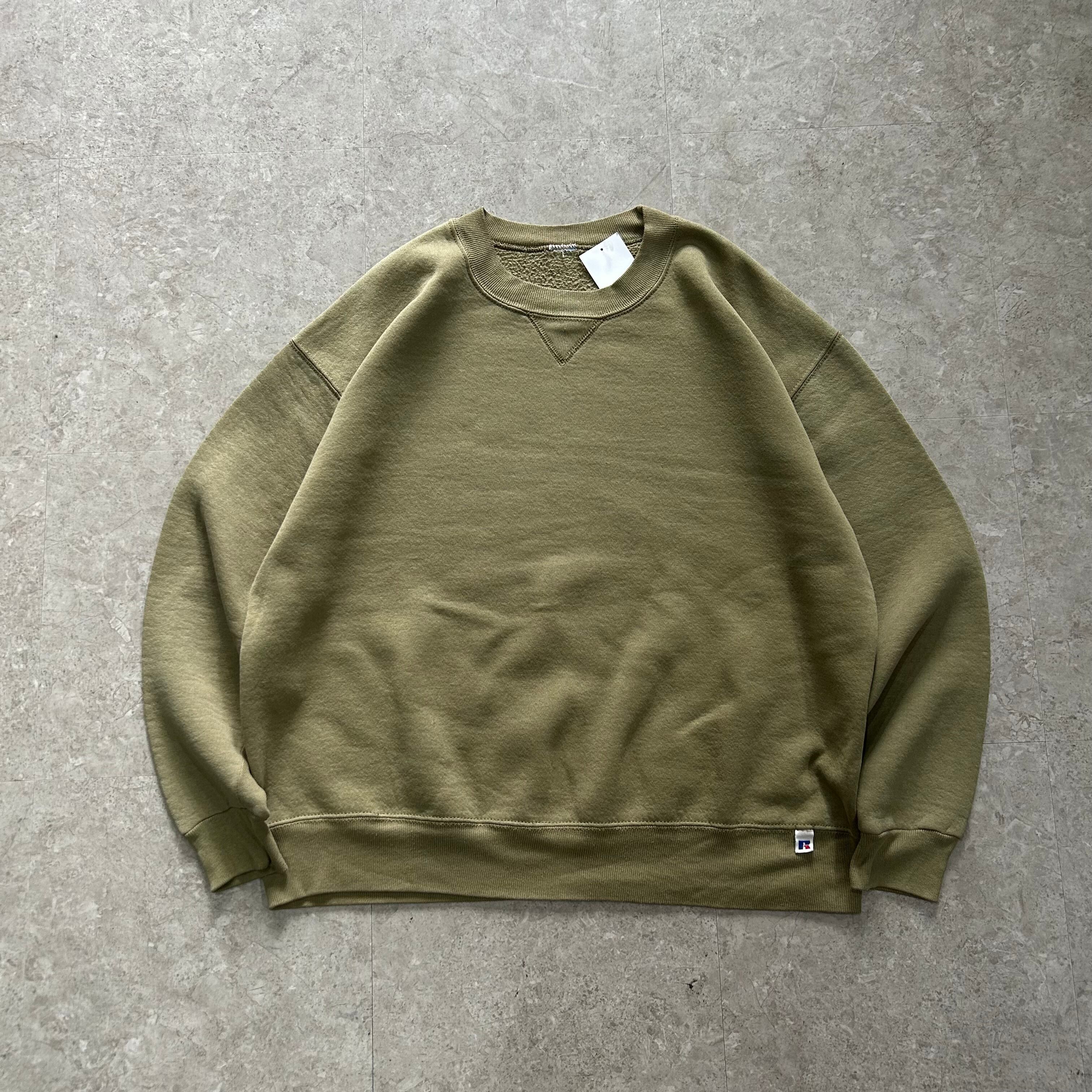 〜90s RUSSEL ATHLETIC V gusset sweat "greenish brown"【仙台店】