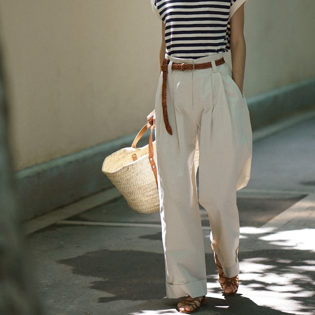 【インフルエンサーさん着用】washed cotton wide pants