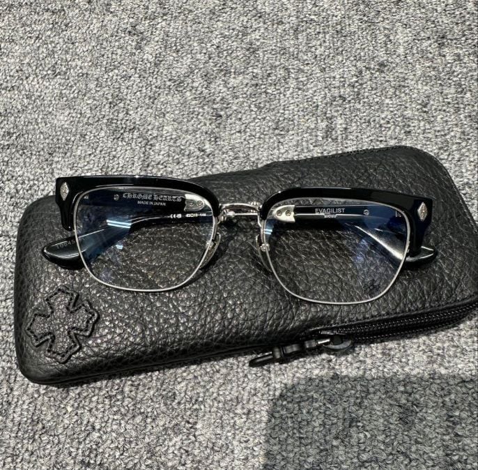 Chrome hearts(クロムハーツ) メガネ EVAGILIST クリア×黒×シルバー クロムハーツ Evangelist ダガー メガネ 眼鏡 Black Silver (CHROME