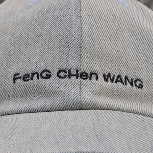 【Feng Chen Wang】Black Washed denim Cat earflap Baseball