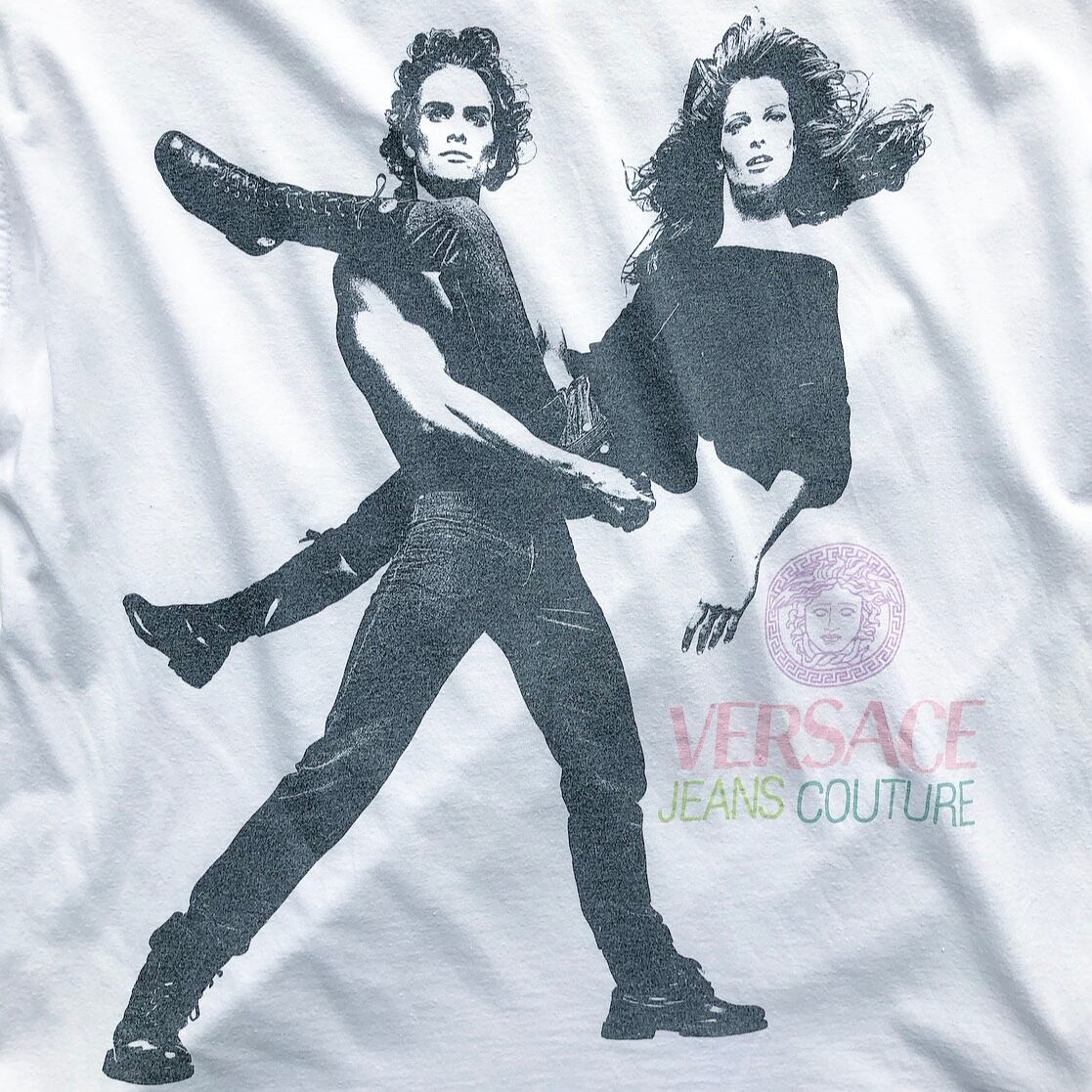 90s VERSACE JEANS COUTURE photo by Richard Avedon Tシャツ 白 表記