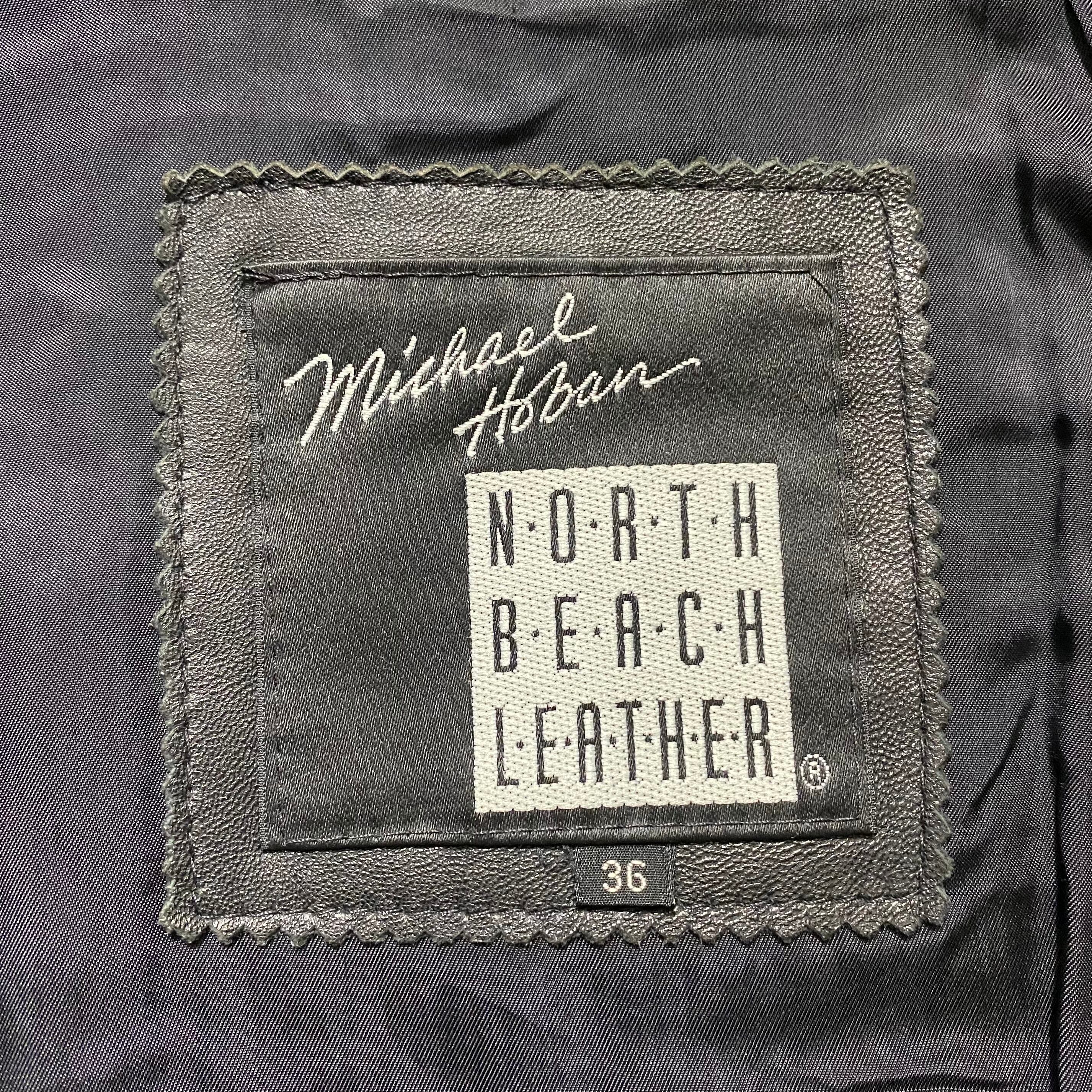 old NORTH BEACH LEATHER × MICHAEL HOBAN black leather blouson