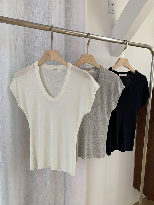 V-Neck Cap Sleeve Tshirt