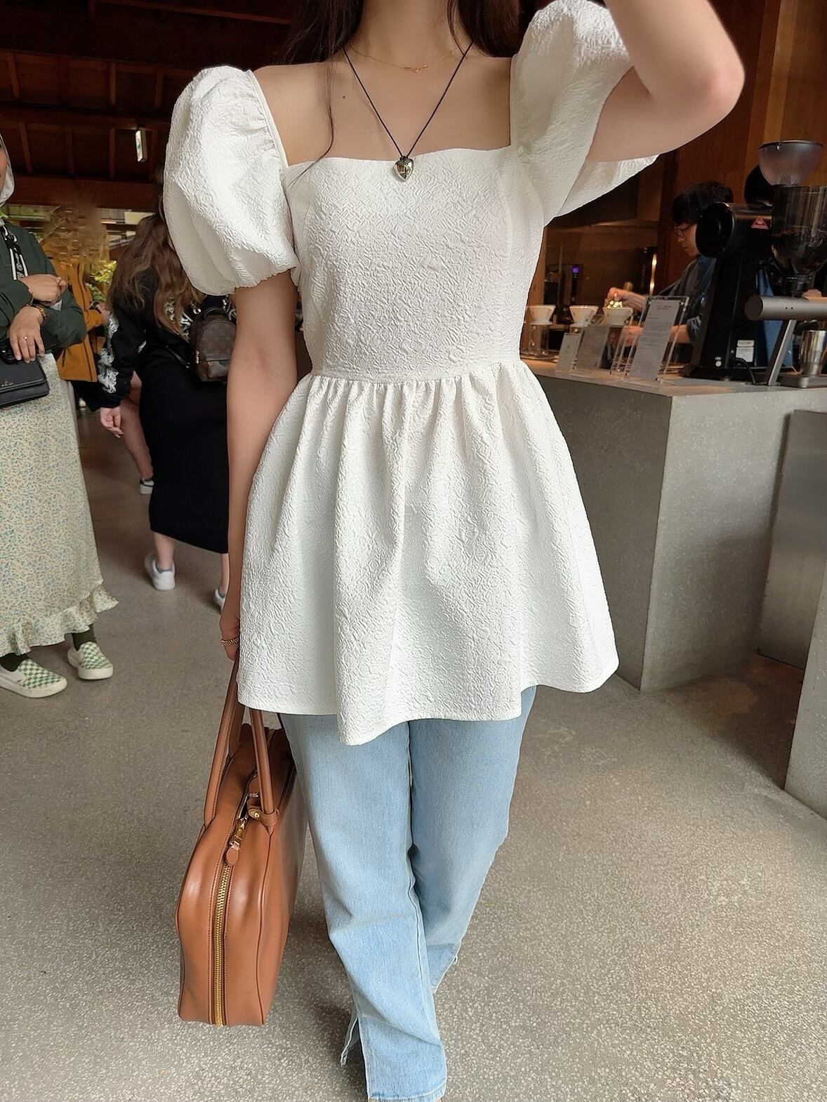 Back ribbon tunic BL / white(7月中旬頃発送予定)