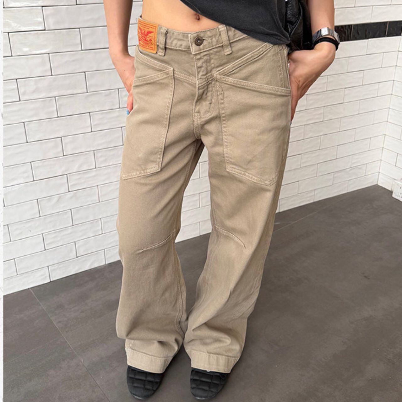 ユーティリティステッチパネルワイドラインパンツ 1col R02251