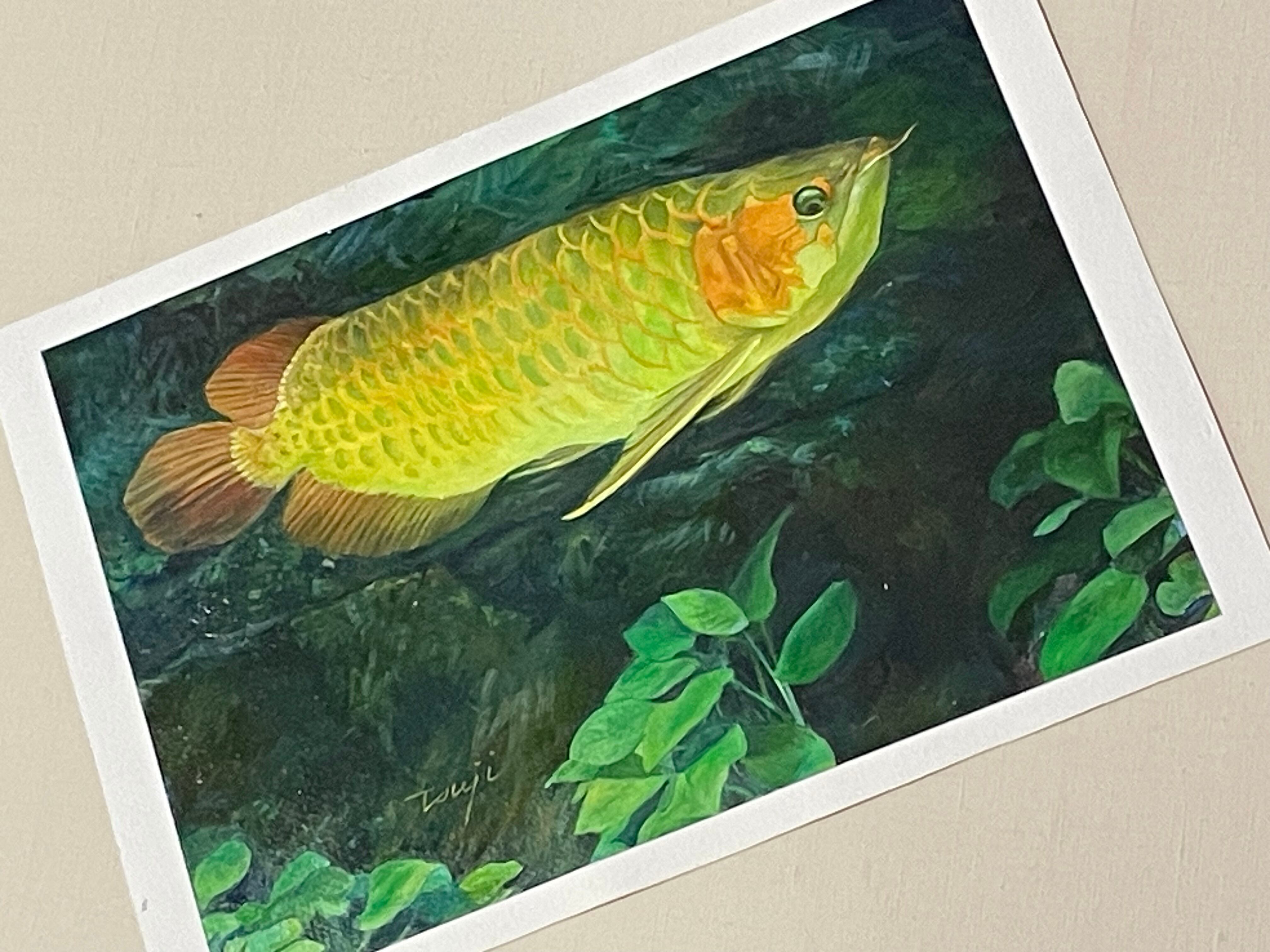 F4アクリル画「アロワナ」 | 絵楽人（辻匠）