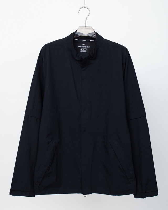"NIKE GOLF" detachable sleeve fly-front shell jacket