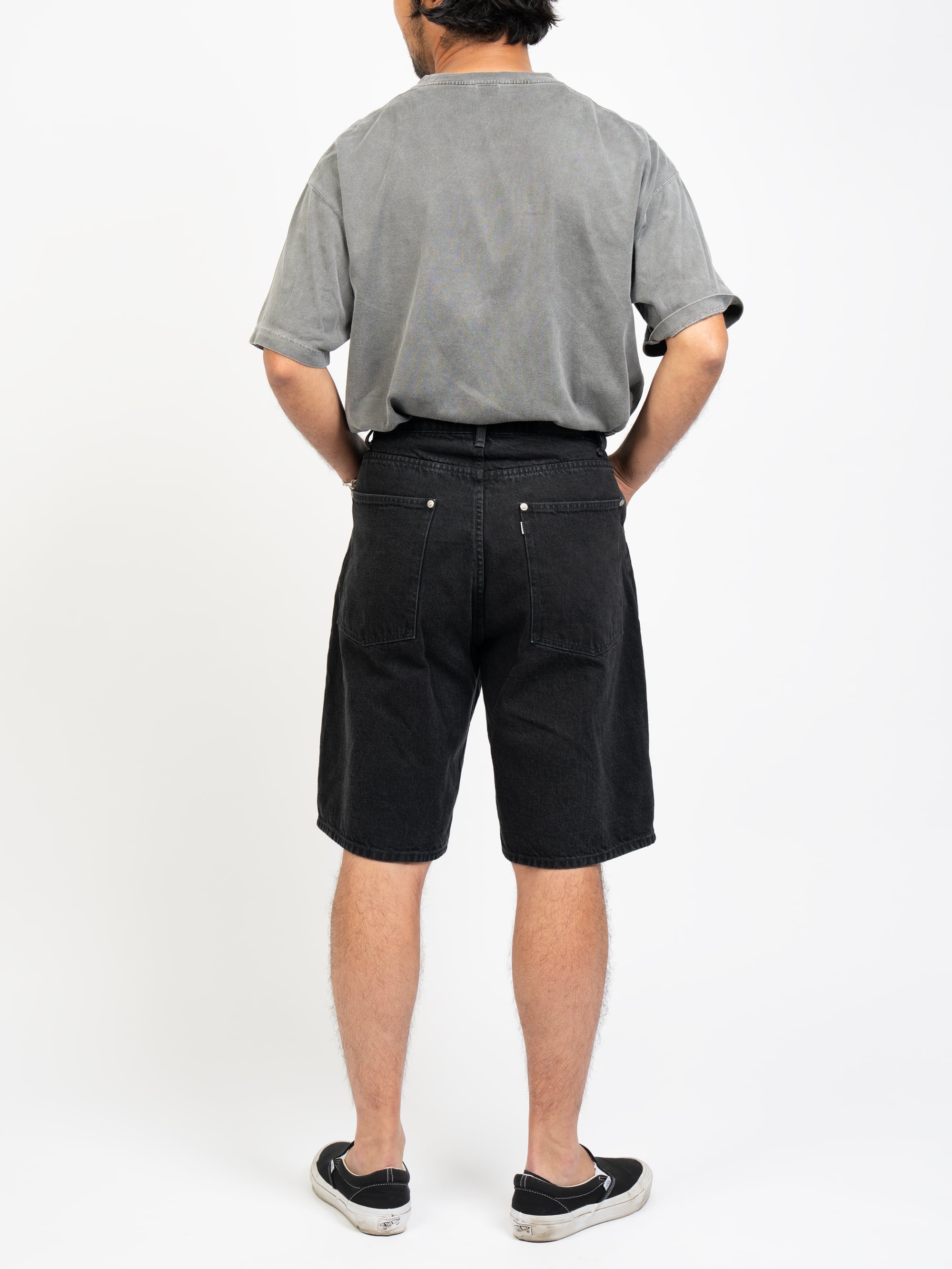 Black Wash Baggy Shorts | OVY