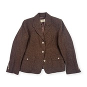 L.L.Bean エルエルビーン ネップ ツイード 3B テーラードジャケット /ブラウン/レディース