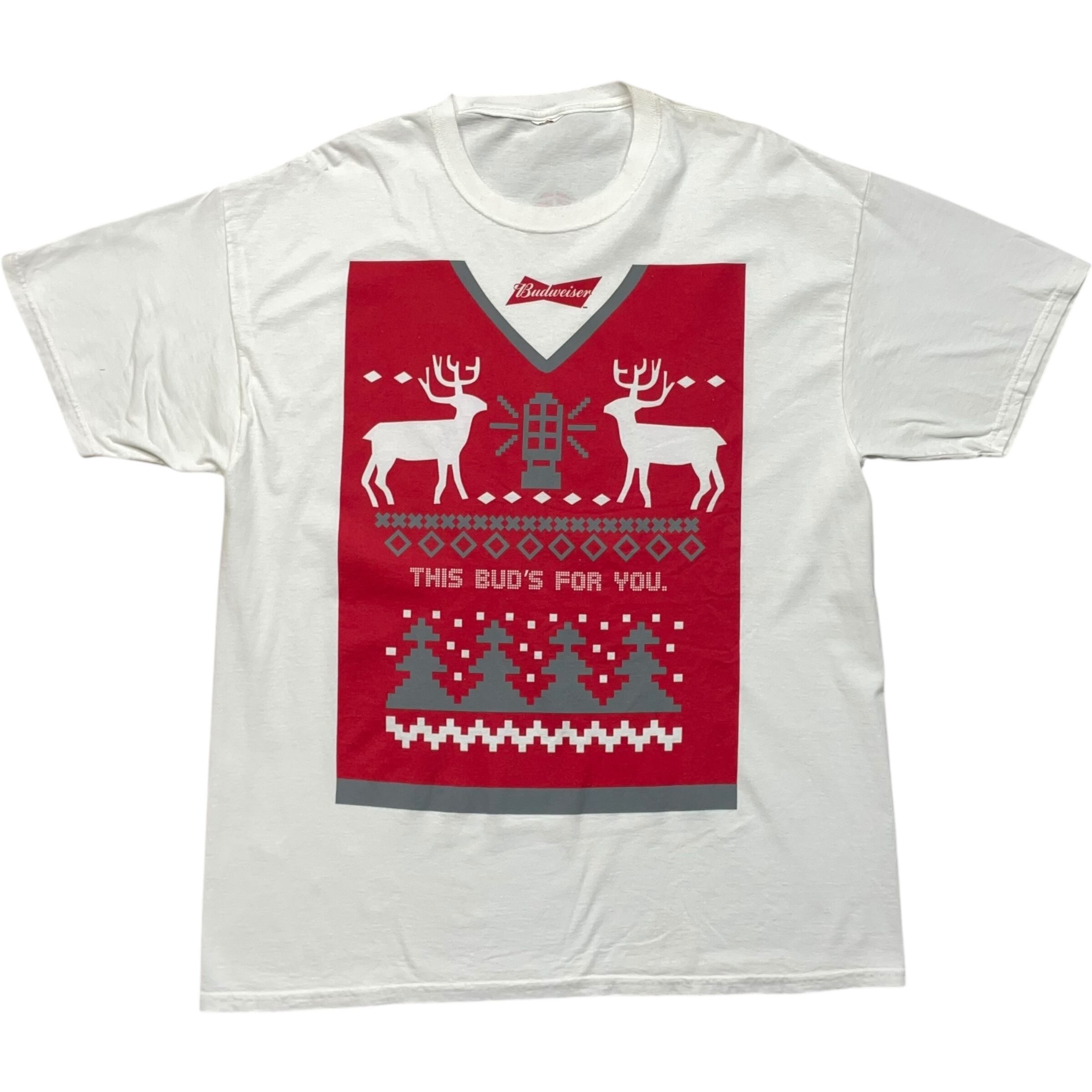 《XL》FRUIT OF THE ROOM フルーツオブザルーム Tシャツ 両面プリント Budweiser バドワイザー ホワイト no.8542