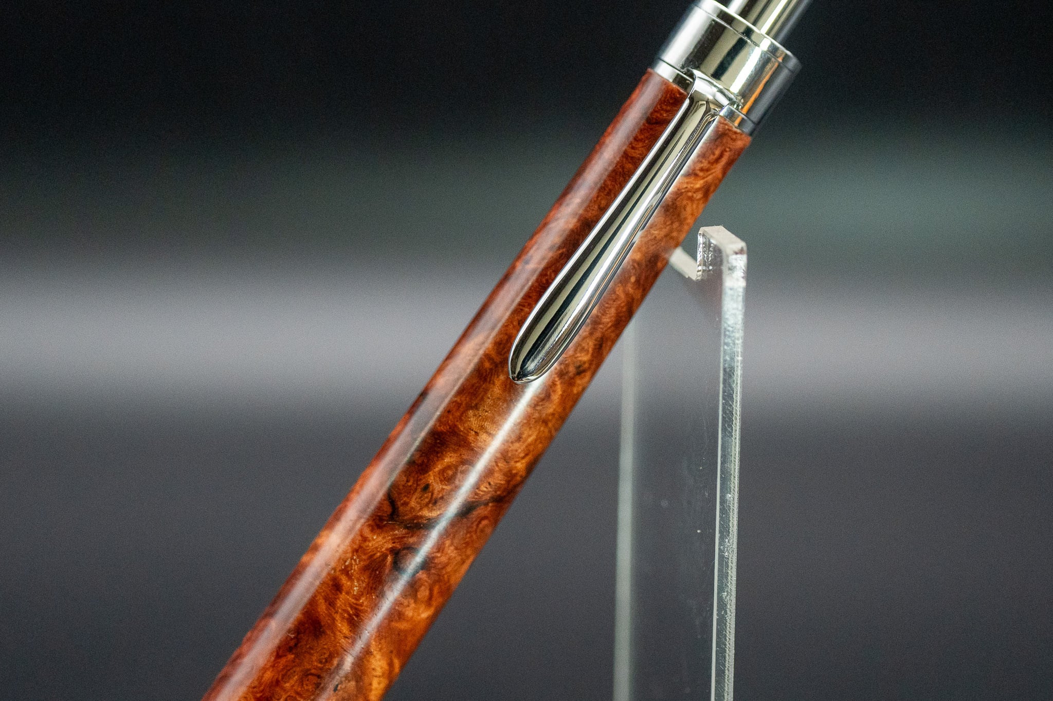 【朱色の銘木】 本花梨瘤杢 特上 silver BP