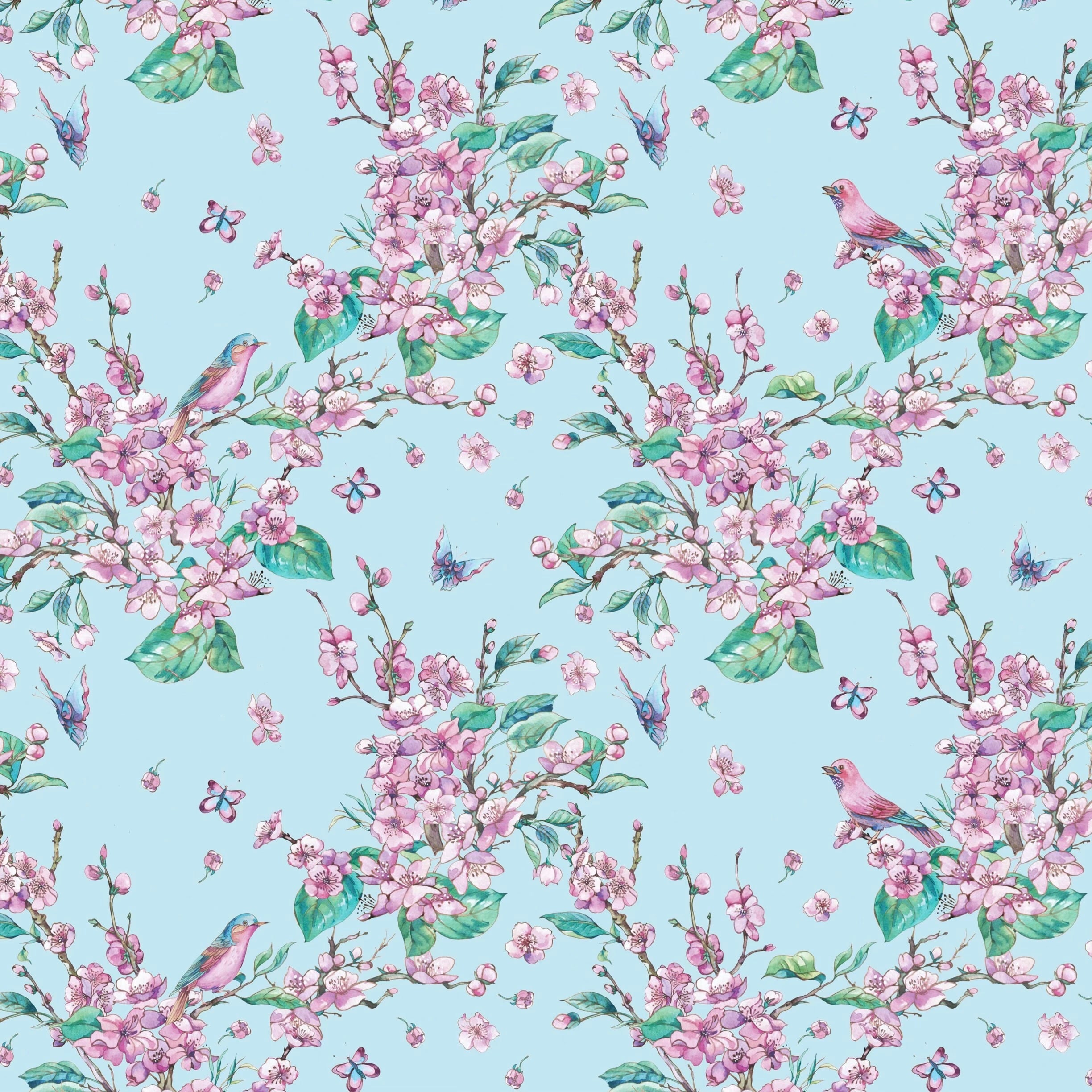 Sakura Chinoiserie 桜シノワズリ A3 ブルー | ポーセラーツ