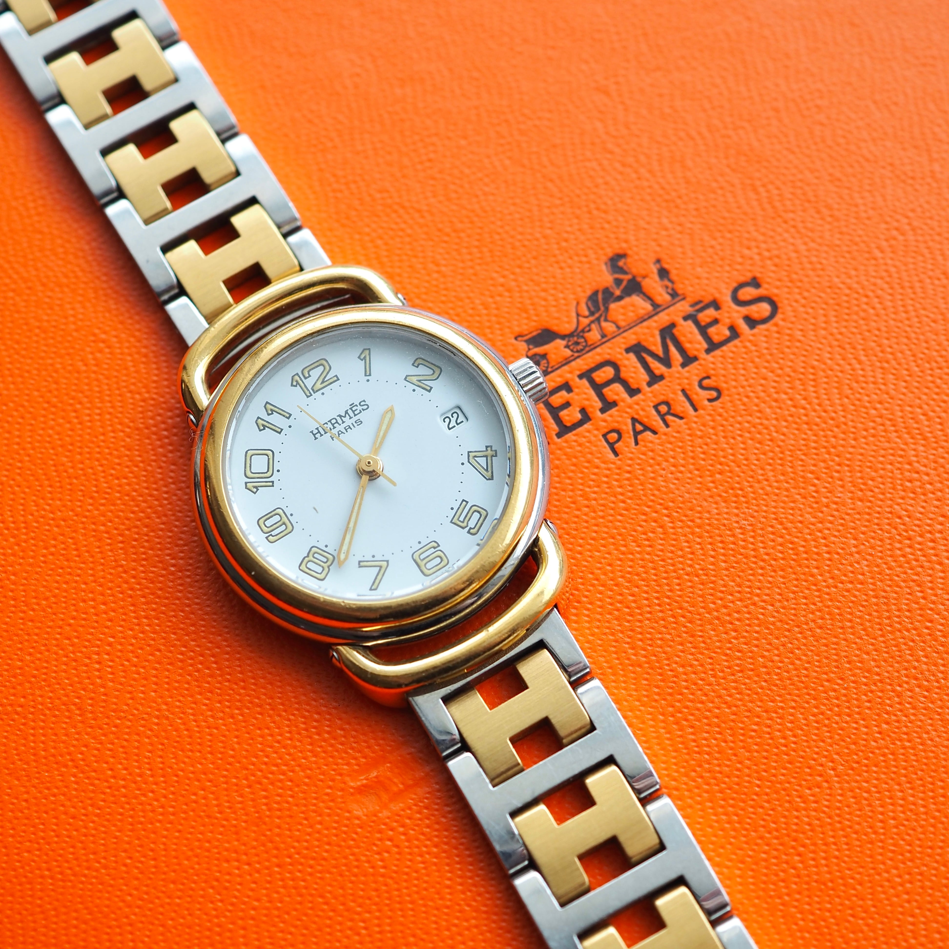HERMES エルメス プルマン 3針 デイト付 コンビ ヴィンテージ時計