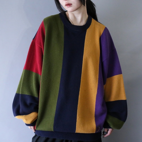 "TOMMY HILFIGER" good coloring over silhouette cotton sweater