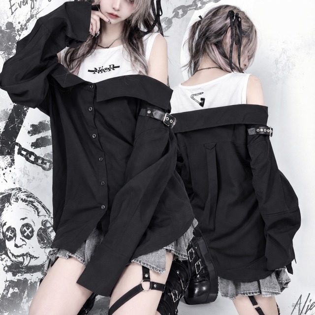 《限界突破✷EARLY AUTUMN SALE》OFF-SHOULDER LAYERED TOP