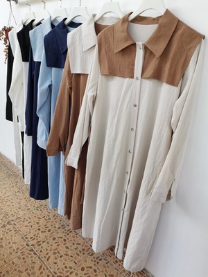 バイカラーシャツワンピース　ASF212010-10