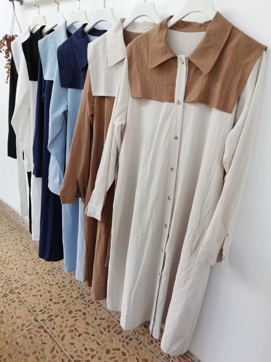 バイカラーシャツワンピース　ASF212010-10