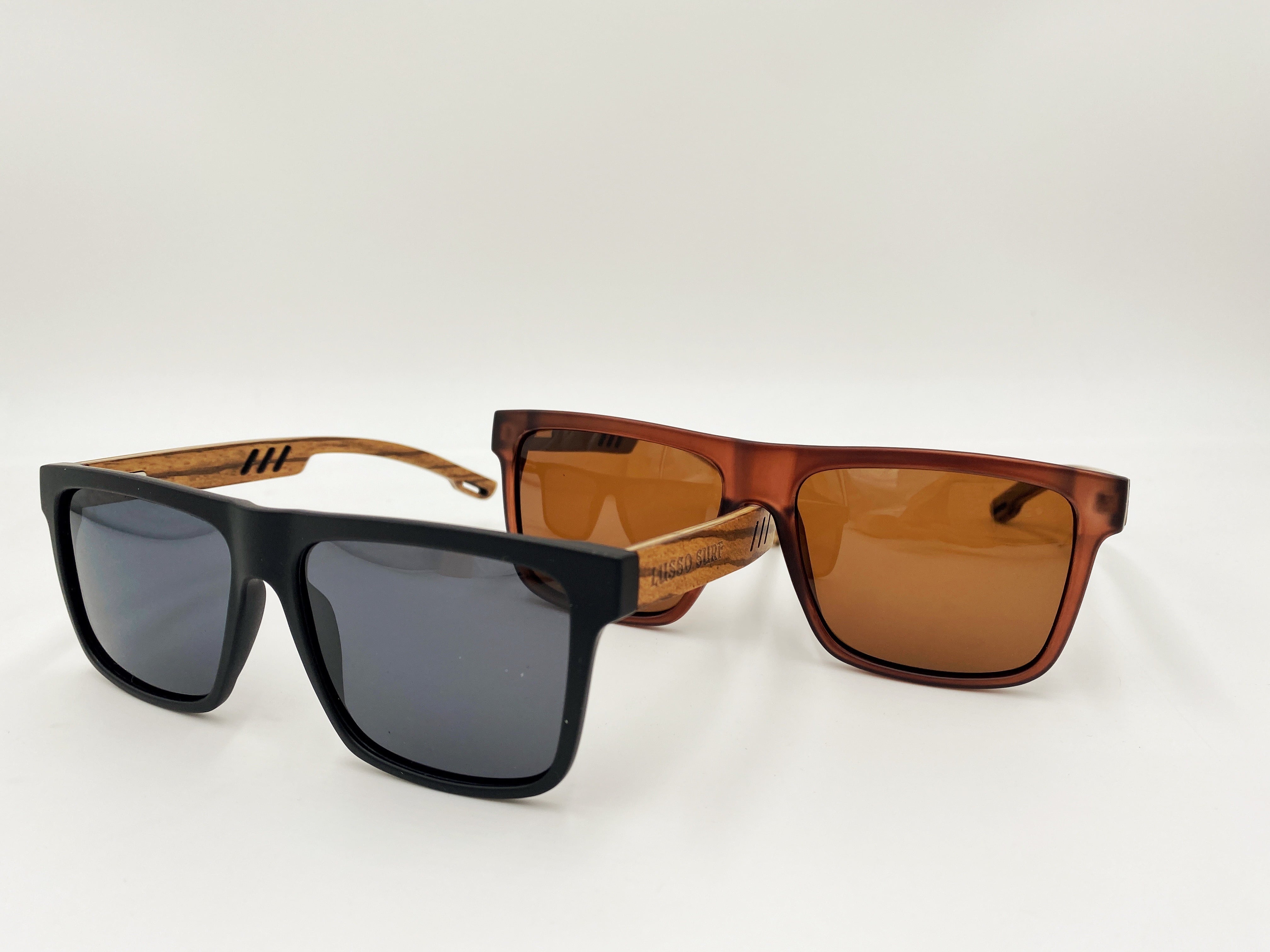 Square Wide Sunglasses “Santa Cruz”【Black】 | LUSSO SURF