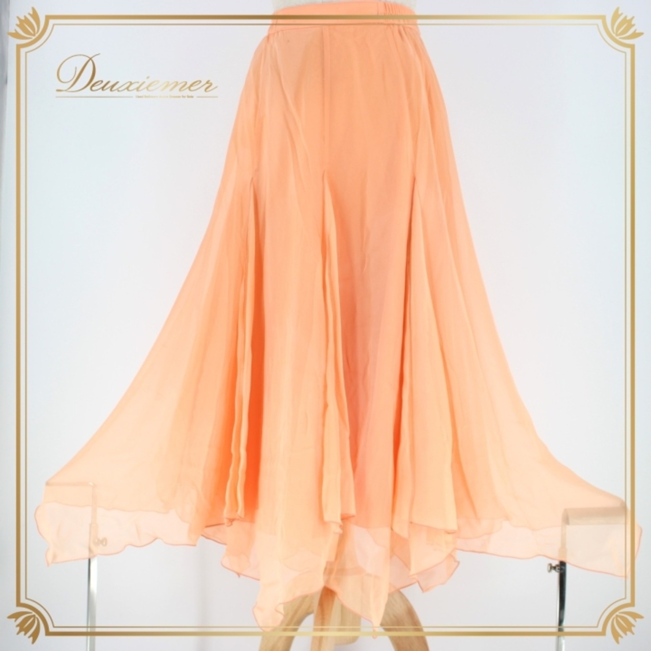 社交ダンス 衣装 スタンダード スカート レッスンウェア レディース オールシーズン 練習着 Sanline サンリーヌ 無地 オレンジ系 清楚 柔らかい スカート 日本製 ファスナー付き 着回し おしゃれ かわいい ダンス練習 スポーツウェア 普段使い 軽量 伸縮性 練習用 お揃い クラシック コスチューム