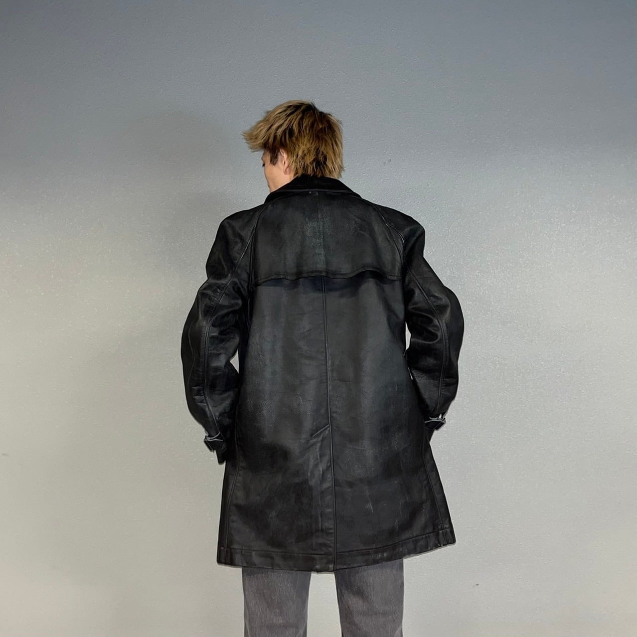 04AW COMME des GARCONS HOMME Cow Leather Coat | VOLAR