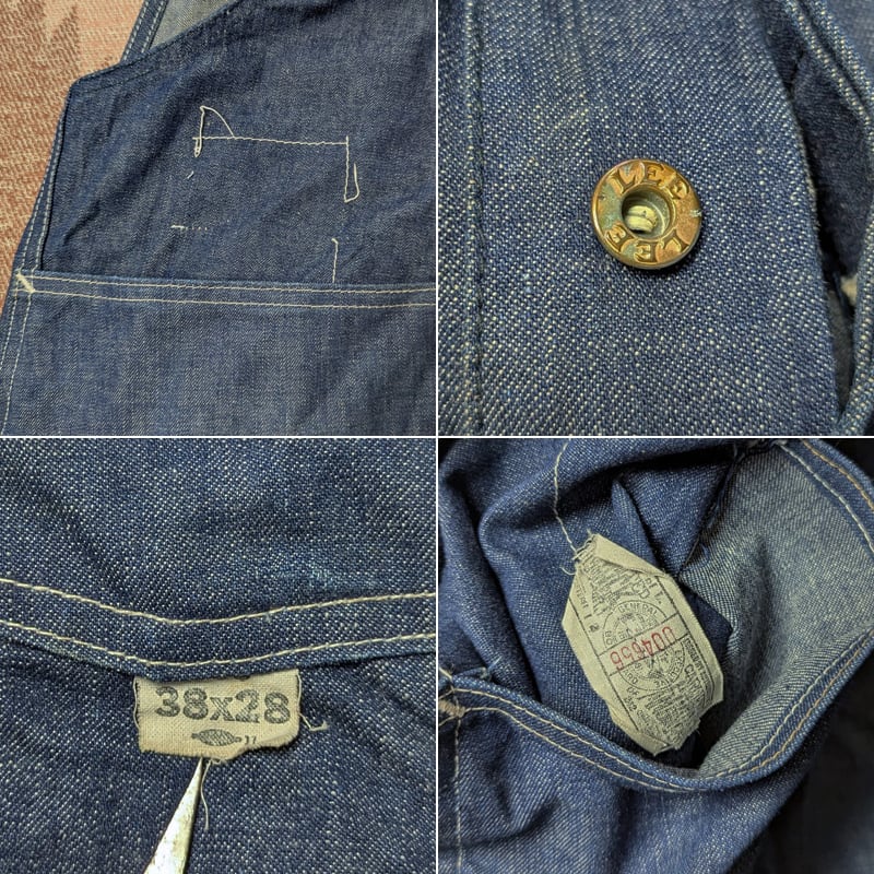50s Lee 91-SB Denim Overalls (38-28) ONE-WASH | Wonder Wear 50s Lee 91-SB Denim Overalls (38-28) ONE-WASH | Wonder Wear