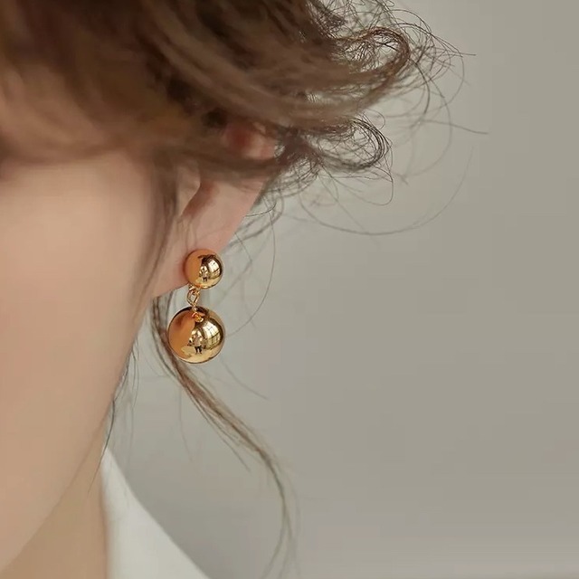 silver925 double ball pierce / earring