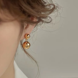 silver925 double ball pierce / earring