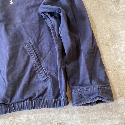 90-00s Polo by Ralph Lauren ネイビー コットンツイル スイングトップ 無地 タイ製 XL jacket 詳細写真7
