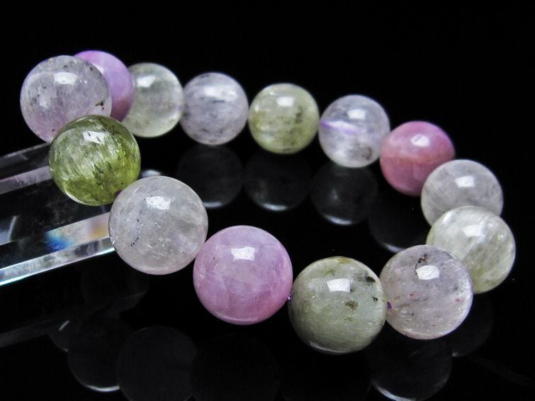 クンツァイト ブレスレット 15mm 一点物 111-24283