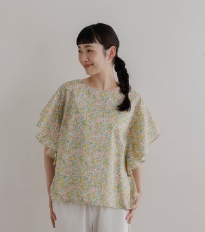 L-14【裁断済み材料キット】フリル袖ブラウス by加藤容子さん／＜コットンフレンド 夏号掲載・Liberty Fabrics＆Me＞