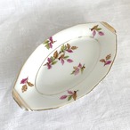 リモージュ　小皿　オーバルプレート　カラフル秋色葉っぱ柄　ラヴィエ 12TWcs12