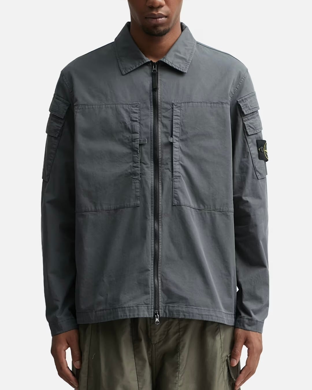 STONE ISLAND】ジップアップ オーバーシャツ | idealclasse