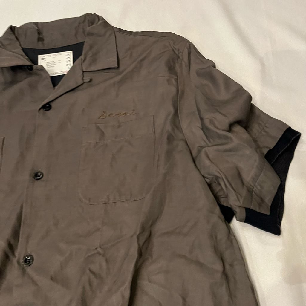 Sacai サカイ 22SS Bowling Shirt シャツ 22-02855M グレー系 size:4